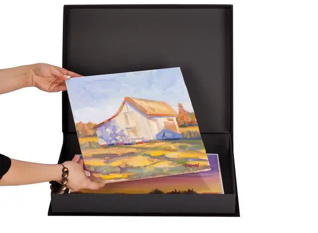 Alt view image 3 of 6 - Eternity Archival Clamshell Photo Storage Box, Black - 20"x24" - For Storing Artwork, Photos & Documents, Deluxe Acid-Free, Sturdy & Lined With Archive-Quality Paper