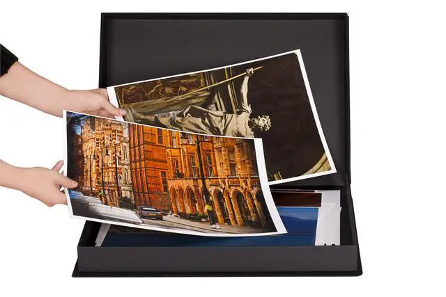 Alt view image 4 of 6 - Eternity Archival Clamshell Photo Storage Box, Black - 20"x24" - For Storing Artwork, Photos & Documents, Deluxe Acid-Free, Sturdy & Lined With Archive-Quality Paper