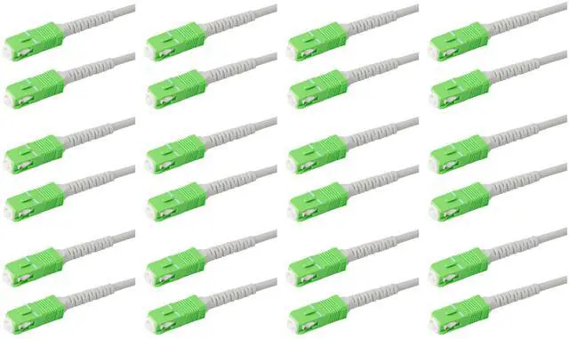 Main image of 12-Pack 1 Meter SC/APC to SC/APC 3.0mm White Simplex Riser OFNR Fiber Patch Cable, Corning SMF-28 Singlemode 9/125um Ultra Fiber, OS1/OS2 Compatible