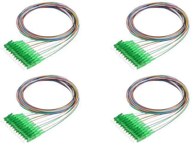 Main image of 12 Fiber 900um Fiber Optic Pigtail, Corning SMF-28 Singlemode 9/125um Ultra Optical Fiber, OS1/OS2 Compatible (1 Meter / 3.28 Feet,LC/A 4 Pack)