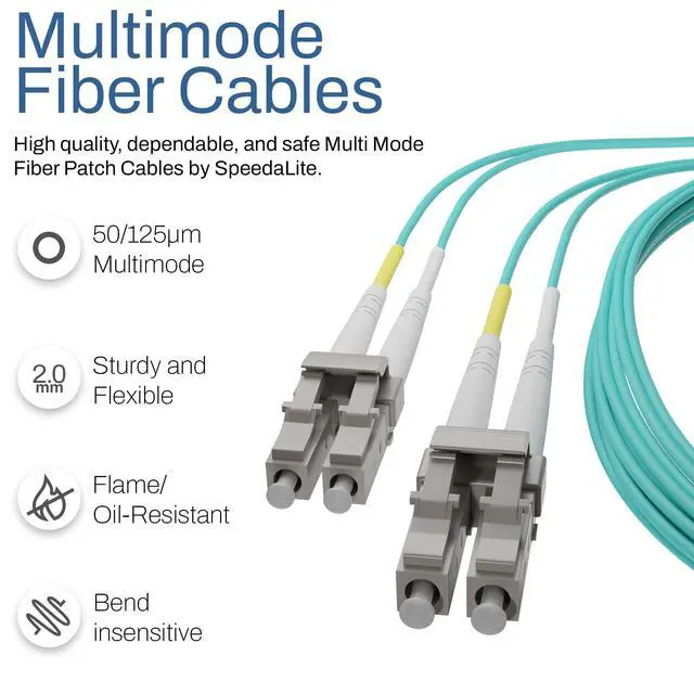 Alt view image 4 of 6 - 5-Pack 4M LC-LC Fiber Patch Cable OM4 Multimode Duplex 100Gig OFNR, 4 Meter