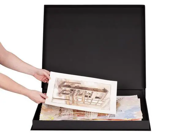 Alt view image 6 of 6 - Eternity Archival Clamshell Photo Storage Box, Black - 12"x16", 2 Pack - For Storing Artwork, Photos & Documents, Deluxe Acid-Free, Sturdy & Lined With Archive-Quality Paper