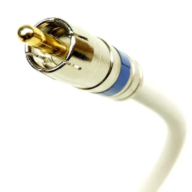 Alt view image 2 of 2 - INTL - RCA Audio Cable, Bare Copper 18 AWG Solid Core Center Conductor, Gold Plated Pin, Brass Fittings, Bi-Shield 60% Braid 100% Foil, Custom Cut and Assembled in USA (170 feet, White)