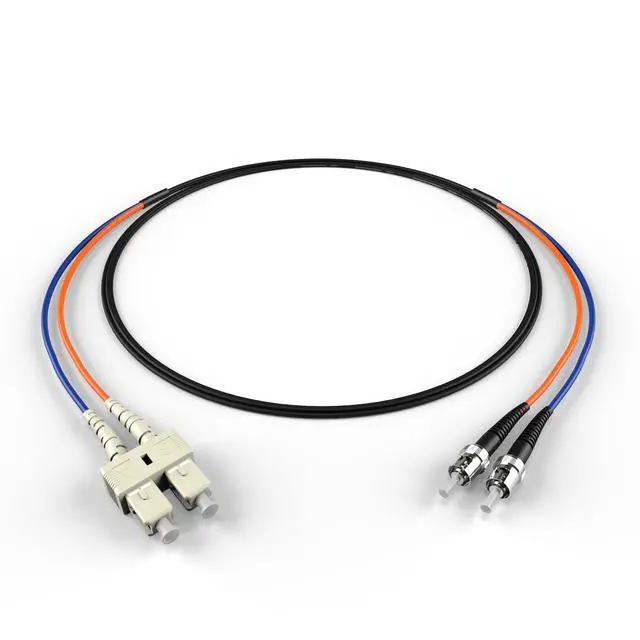 Main image of SC ST OM2 Indoor/Outdoor Fiber Optic Patch Cable 10Gb/40Gb/100Gb Corning Glass | 15.0m (49.2ft) | Water & UV-Resistant for Data Centers, Outdoor Conduit, Campus Links | Length: 0.5M-300M