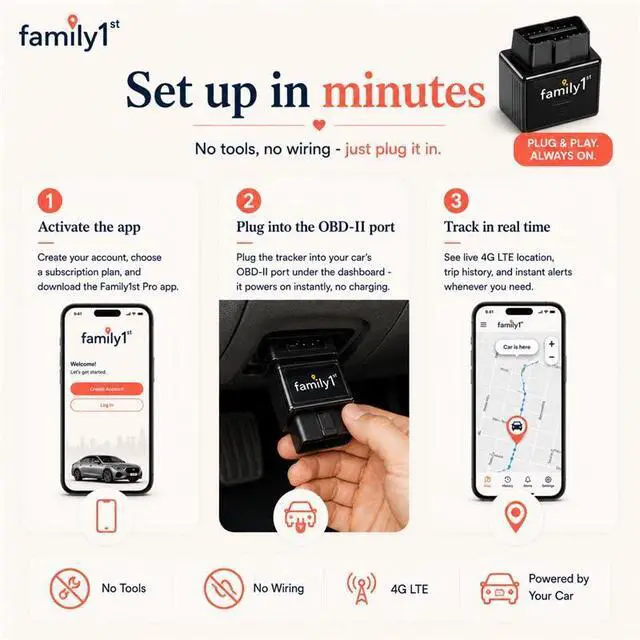 Alt view image 5 of 6 - OBD GPS Tracker for Vehicles, Car Location Tracker Device with Smart Alerts and Instant Car and Driver Safety Monitoring Reports, Trip History, Driving Alert, Geo Fence, Engine Diagnostics