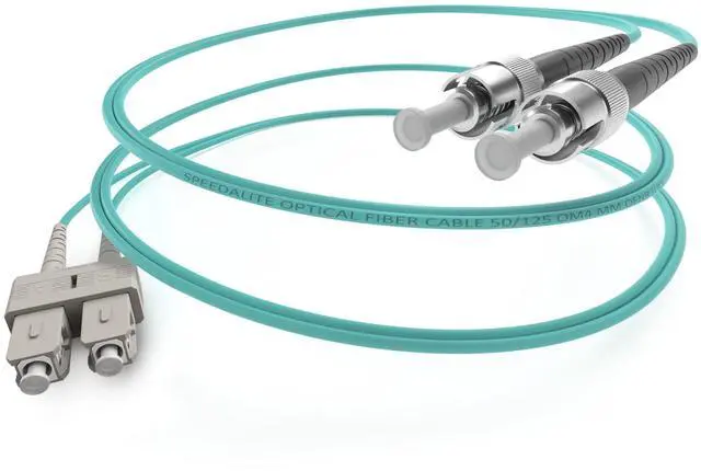 Main image of 25M SC to ST Fiber Patch Cable OM4 Multimode Duplex 100Gig OFNR, 25 Meter