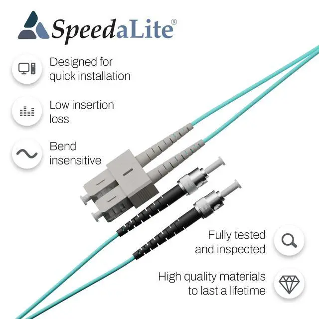 Alt view image 5 of 6 - 25M SC to ST Fiber Patch Cable OM4 Multimode Duplex 100Gig OFNR, 25 Meter