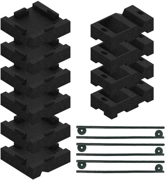 Main image of Swing Set Anchor Leveling Kit Includes 6 Large Molded Rubber Blocks and 4 Small Molded Rubber Blocks with Stakes and Hardware for Installation