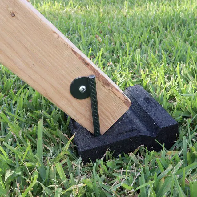 Alt view image 2 of 2 - Swing Set Anchor Leveling Kit Includes 6 Large Molded Rubber Blocks and 4 Small Molded Rubber Blocks with Stakes and Hardware for Installation