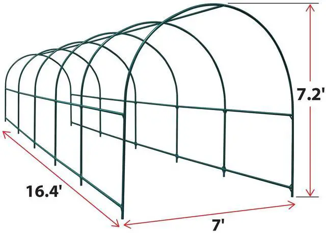 Alt view image 2 of 6 - Greenhouse Replacement Frame for Larger Hot Garden House, Support Arch Frame Climbing Plants/Flowers/Vegetables (16.4'x 7' x 7.2')