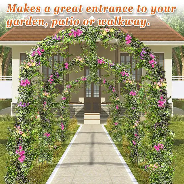 Alt view image 3 of 6 - Greenhouse Replacement Frame for Larger Hot Garden House, Support Arch Frame Climbing Plants/Flowers/Vegetables (16.4'x 7' x 7.2')