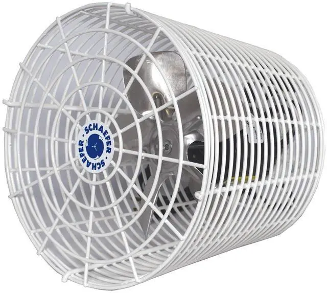 Main image of VK8 Versa-Kool Air Circulator Fan, Ceiling Wall Mount Greenhouse Fan & Steel Guards, 450 CFM, 1/100 hp, Energy-Efficient Commercial Fan for Patio, Garage, Industrial & Workshop (White)