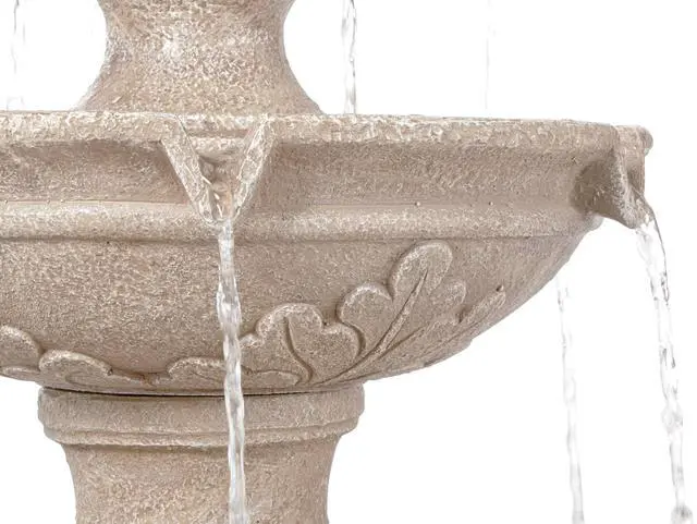 Alt view image 5 of 6 - Stafford 48" High Large Traditional Italian Indoor Outdoor Decor Faux Stone Floor Fountain Waterfall 3-Tier Standing Basin Water Feature for Outside Garden Patio Yard Backyard Porch