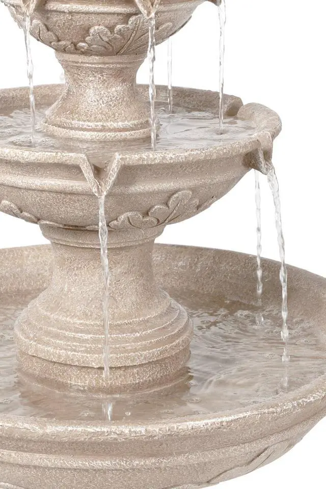 Alt view image 6 of 6 - Stafford 48" High Large Traditional Italian Indoor Outdoor Decor Faux Stone Floor Fountain Waterfall 3-Tier Standing Basin Water Feature for Outside Garden Patio Yard Backyard Porch