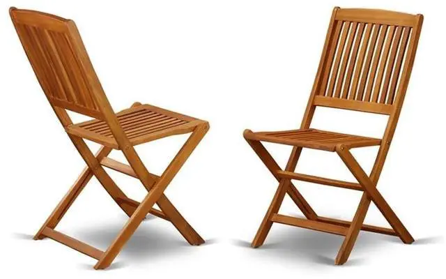 Main image of BCMCWNA Cameron Foldable Patio Dining Chairs - Acacia Wood, Set of 2, Natural Oil