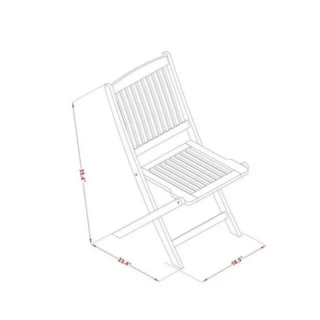 Alt view image 3 of 6 - BCMCWNA Cameron Foldable Patio Dining Chairs - Acacia Wood, Set of 2, Natural Oil