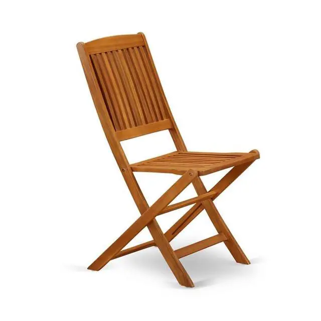 Alt view image 4 of 6 - BCMCWNA Cameron Foldable Patio Dining Chairs - Acacia Wood, Set of 2, Natural Oil