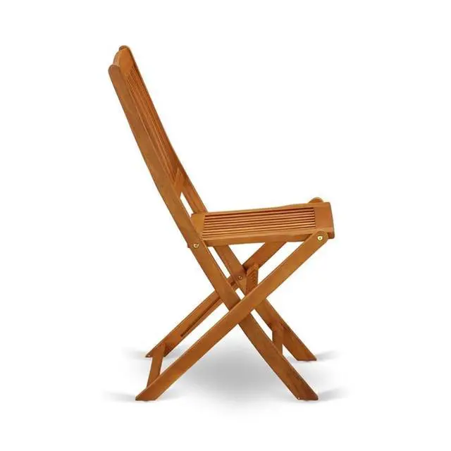 Alt view image 6 of 6 - BCMCWNA Cameron Foldable Patio Dining Chairs - Acacia Wood, Set of 2, Natural Oil