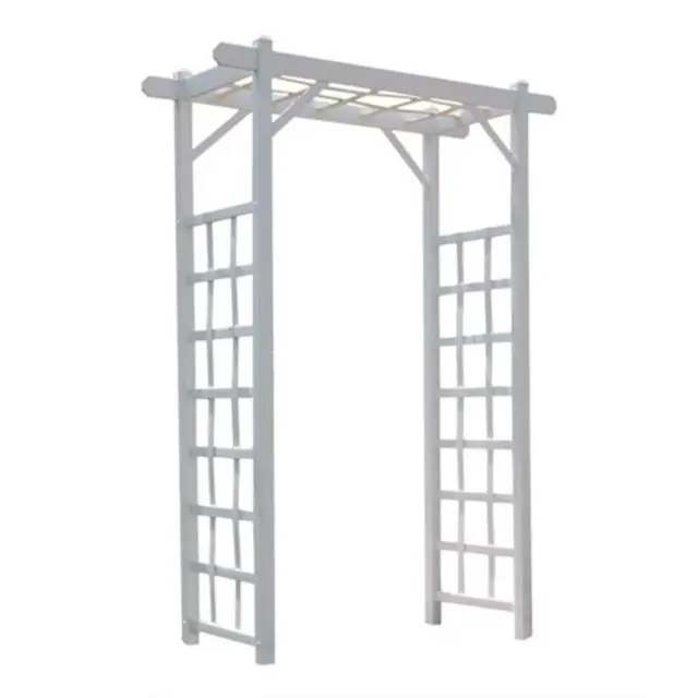 Main image of Dura-Trel PVC Garden Arbor, Arch Support for Climbing Plants, Elmwood, Mocha, 57" x 85"