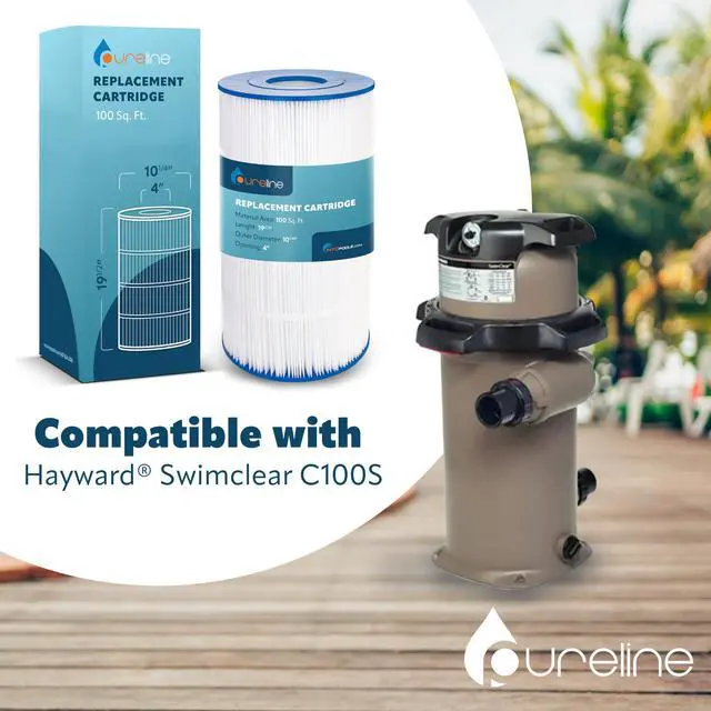 Alt view image 2 of 6 - 100 Sq Ft Pool Replacement Cartridge Filter, 2-Pack, Compatible with Hayward C100S SwimClear, C-8408, CX100XRE