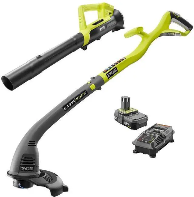 Main image of One ONE+ 18-Volt Lithium-Ion String Trimmer/Edger and Blower Combo Kit 2.0 Ah Battery and Charger Included