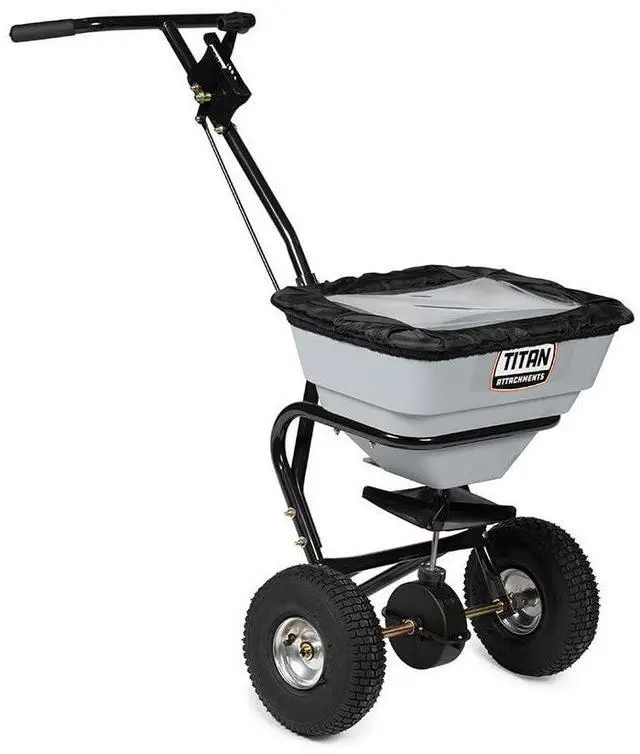 Main image of 70 LB Professional Fertilizer Push Broadcast Spreader, Spreads 10 to 12 FT, Lawn Care and Ice Melter, Yard Tool