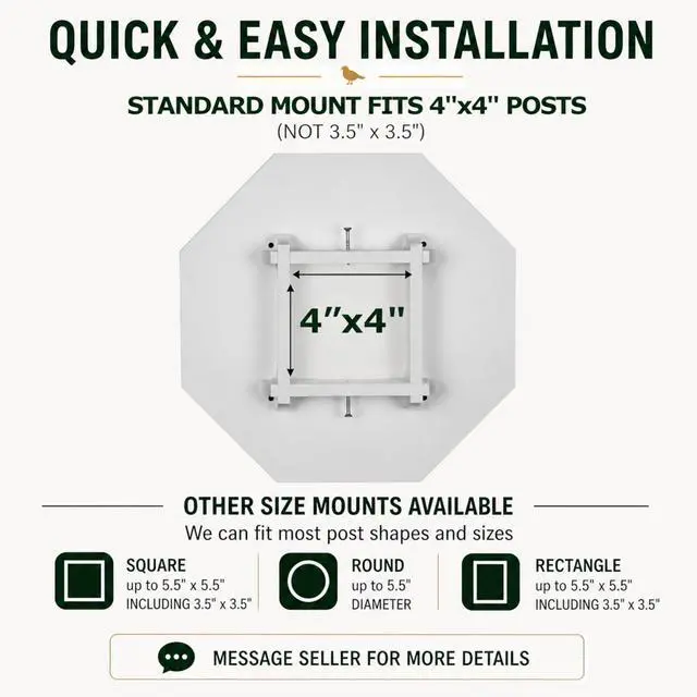 Alt view image 4 of 5 - Octagon Wild Bird Feeder Solid Cellular PVC Clear Copper Roof Made in the USA (SBF8C)