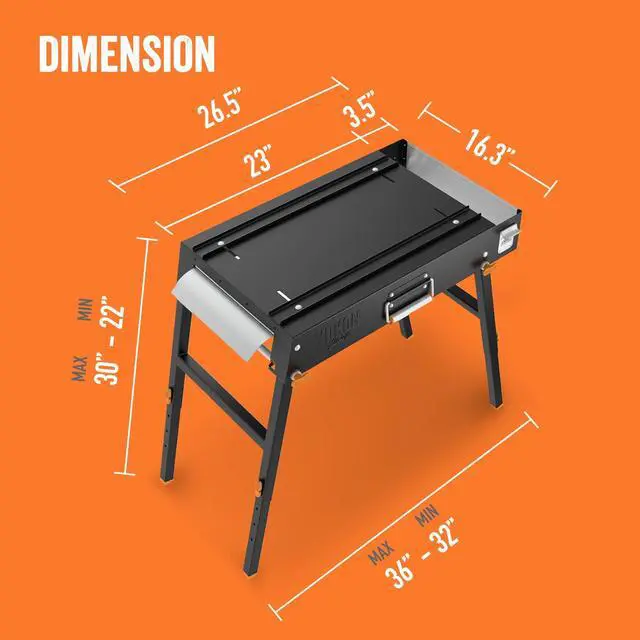 Alt view image 5 of 6 - Commercial-Grade Portable Grill Table & Griddle Stand for Blackstone & Other Tabletop Flat Top Griddles - Built-In Caddy - Outdoor Cooking, Camping & Tailgating