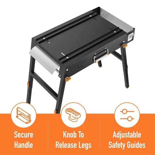 Alt view image 6 of 6 - Commercial-Grade Portable Grill Table & Griddle Stand for Blackstone & Other Tabletop Flat Top Griddles - Built-In Caddy - Outdoor Cooking, Camping & Tailgating