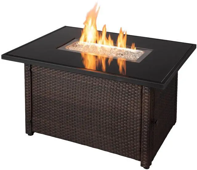 Main image of GAD17400SP Rectangular Outdoor Gas, Brown/Black Fire Table, Multi Color