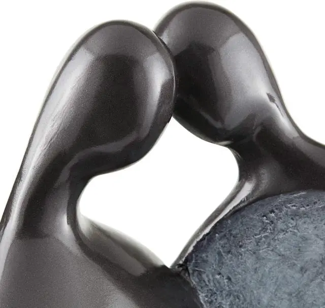 Alt view image 3 of 6 - Modern Couple 47" High Large Indoor Outdoor Decor Black Resin Floor Fountain with Light LED Tall Standing Water Feature for Outside Garden Patio Yard Backyard Porch Deck Relaxation