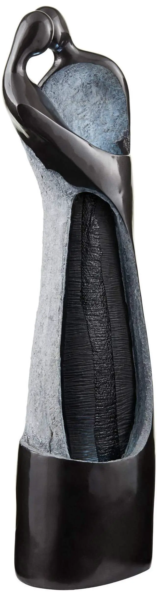 Alt view image 6 of 6 - Modern Couple 47" High Large Indoor Outdoor Decor Black Resin Floor Fountain with Light LED Tall Standing Water Feature for Outside Garden Patio Yard Backyard Porch Deck Relaxation
