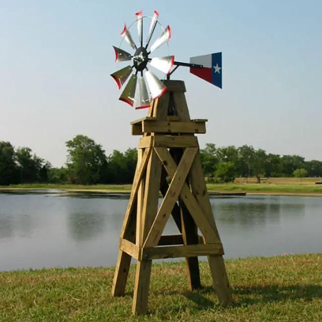 Alt view image 3 of 3 - 30-inch Windmill Head w/Texas Flag Tail & Instructions to Build an 8-Foot Tall Windmill