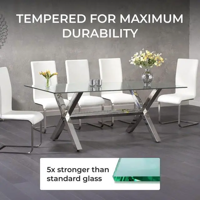 Alt view image 4 of 6 - Tempered Glass Table Top Rectangle - 1/2 Inch Thick Heavy Duty for Dining Coffee Tables Desks - Flat Polish Edge Safe Corners Custom Cut - 24" X 40"