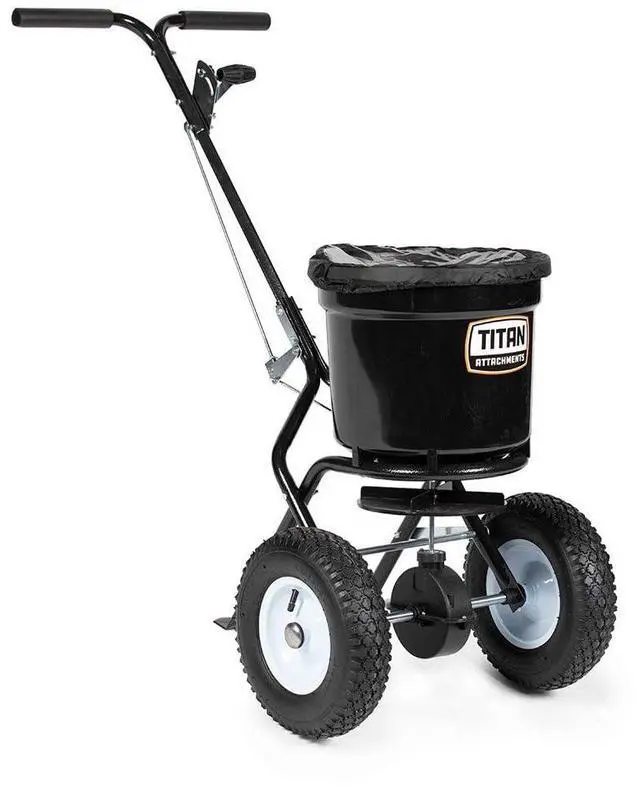 Main image of 50 lb Professional Fertilizer Push Broadcast Spreader, Spreads 10 to 12 FT, Lawn Care and Ice Melter, Yard Tool