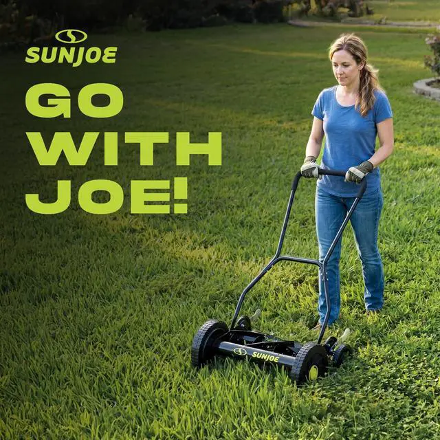 Alt view image 5 of 6 - Manual Push Reel Lawn Mower with 9 Adjustable Positions, 14-Inch Cutting Width - Heavy-Duty Yard Trimming Machine for Gardening Care and Maintenance, MJ503M