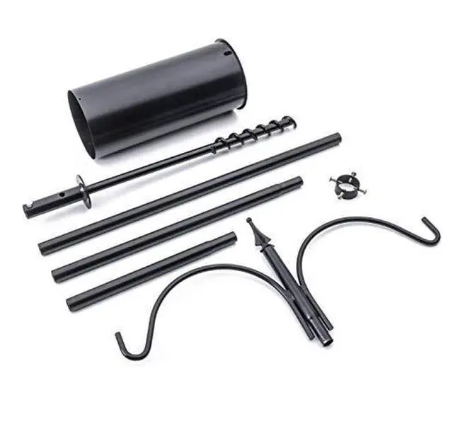 Alt view image 3 of 6 - 2 Arm Topper Bird Feeder Pole Set with Squirrel Baffle