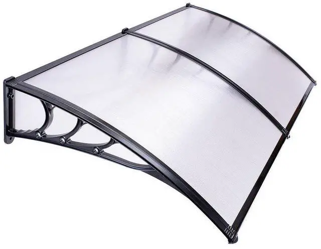 Main image of 80"x40" Awning for Door Entrance Window Exterior with 2" Rain Gutter for Patio Outside, Heat Insulation One-piece PC Sheet Anti-UV50+ Porch Cover for Shade Sun Blocker Privacy White Board