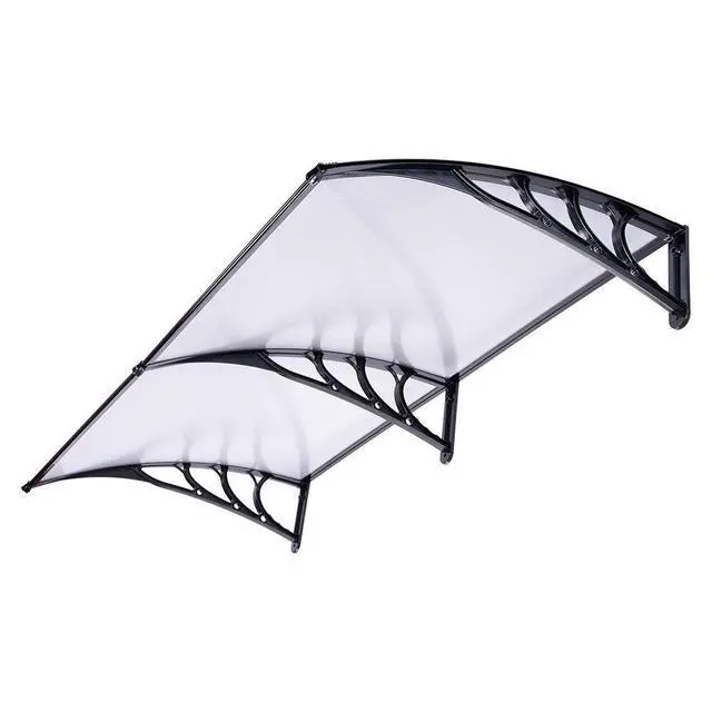 Alt view image 2 of 4 - 80"x40" Awning for Door Entrance Window Exterior with 2" Rain Gutter for Patio Outside, Heat Insulation One-piece PC Sheet Anti-UV50+ Porch Cover for Shade Sun Blocker Privacy White Board