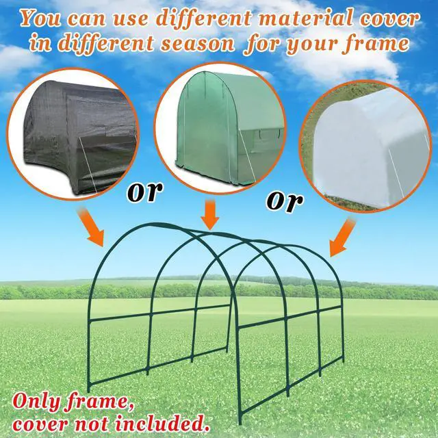 Alt view image 2 of 6 - Greenhouse Replacement Frame for 12'X7'X7' Larger Hot Garden House, Support Arch Frame Climbing Plants/Flowers/Vegetables (12'X7'X7')