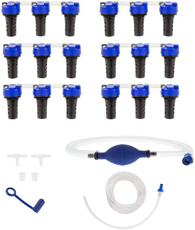 Main image of Battery Watering System for 6V Flooded Lead Acid Batteries (6-Battery Kit) Includes Manual Hand Pump Single Point Watering System for Golf Carts & RVs