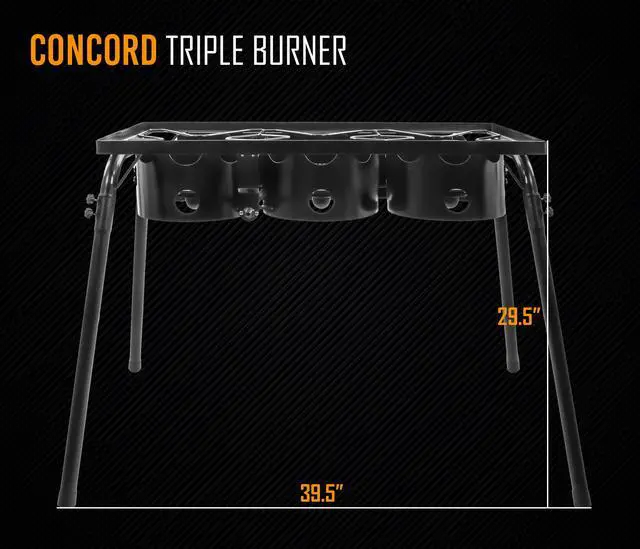 Alt view image 3 of 6 - Triple Burner Outdoor Propane Stove Cooker w/Regulator, 3 Burner Stove Brewing Supply