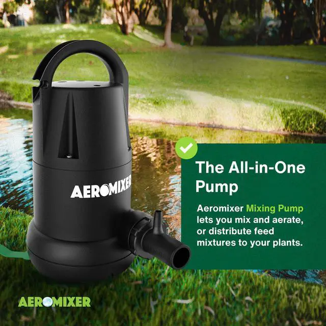 Alt view image 2 of 6 - Aeromixer Regular 3/4 HP Submersible Mixing + Aerating Pump - Submersible Water Pump for Nutrient Mixing and Aerating, Electric Garden Water Pumps, Heavy Duty Outdoor Pumps for Farming and Gardening