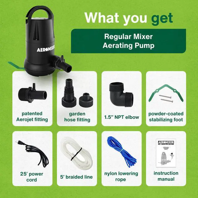 Alt view image 5 of 6 - Aeromixer Regular 3/4 HP Submersible Mixing + Aerating Pump - Submersible Water Pump for Nutrient Mixing and Aerating, Electric Garden Water Pumps, Heavy Duty Outdoor Pumps for Farming and Gardening