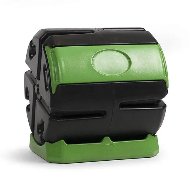 Main image of HOTFROG Rolling Single Chamber Batch Tumbling Composter - Outdoor Rotating Garden Compost Bin (HF-RC4000WB) Black & Green (37-Gallon)