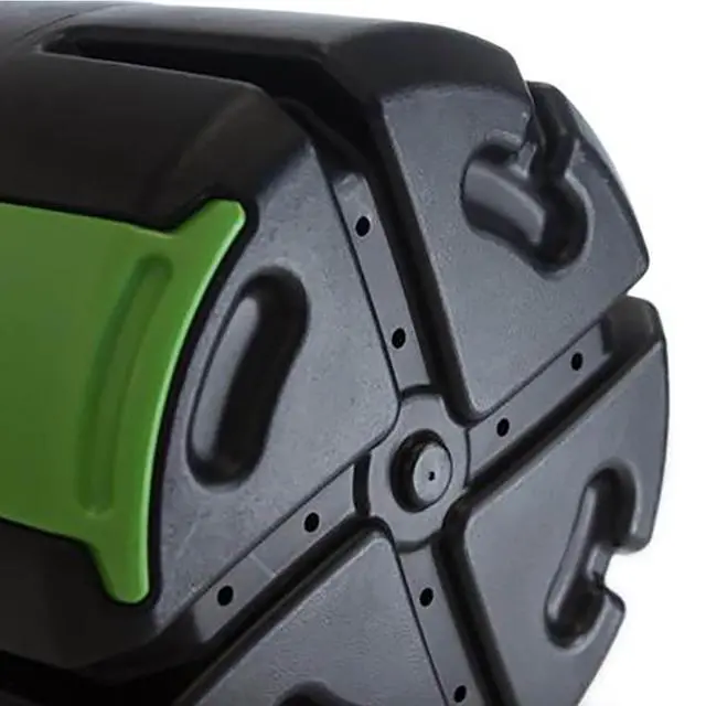 Alt view image 6 of 6 - HOTFROG Rolling Single Chamber Batch Tumbling Composter - Outdoor Rotating Garden Compost Bin (HF-RC4000WB) Black & Green (37-Gallon)