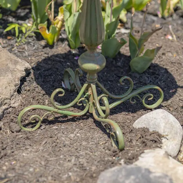 Alt view image 3 of 6 - Pedestal Style Birdbath (Green)