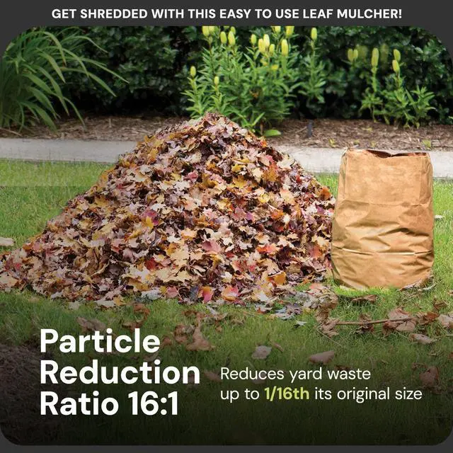 Alt view image 3 of 6 - Corded Leaf Mulcher Shredder with Adjustable Control Dial, 8,000 RPM, 13-Amp Motor - Portable Electric Mulching and Shredding Machine for Lawn Care, SDJ616