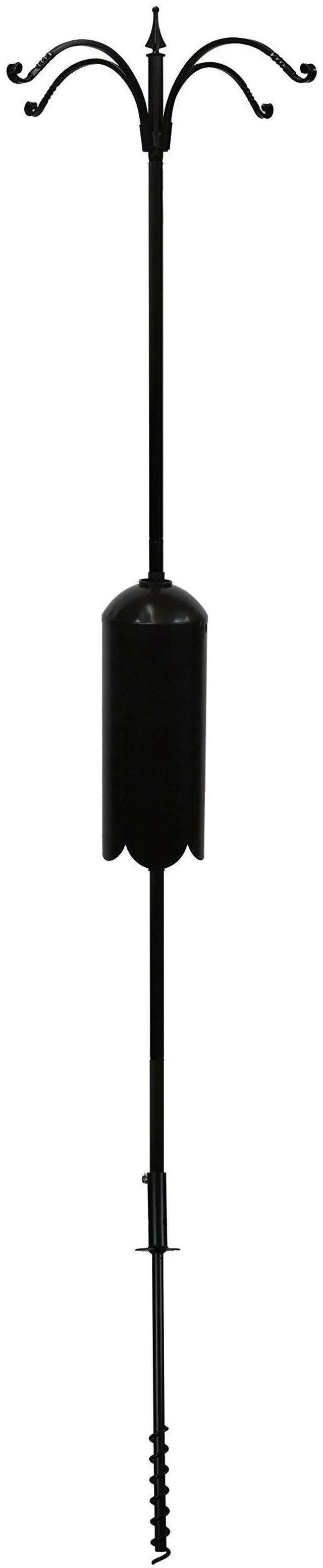 Alt view image 2 of 6 - Bird Feeder Pole Set with Squirrel Baffle & Twister Ground Socket (4 Arm)
