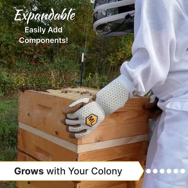 Alt view image 6 of 6 - 10-Frame Deep Hive Kit, Fully Assembled 9" Bee Hive Body with 10 Frames & Beeswax-Coated Plastic Foundation for Brood Replacement, Colony Growth & Honey Production, Made in USA, Painted